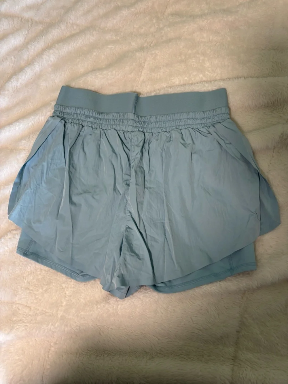 Yogalicious Light Blue Athletic Active Workout Yoga Gym Running Shorts